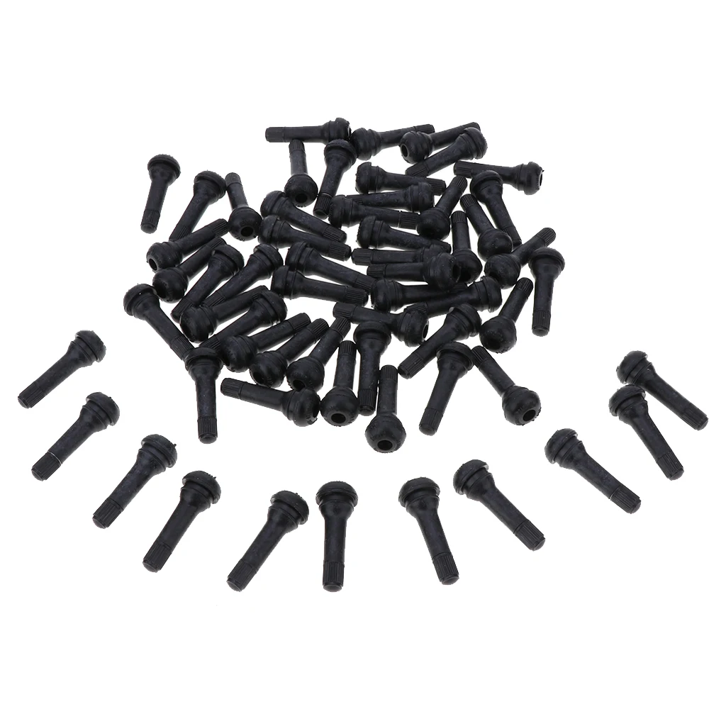 100pcs Auto TR414 Rubber Snap-in Tire Valve Stem for ATV, Lawn Mower