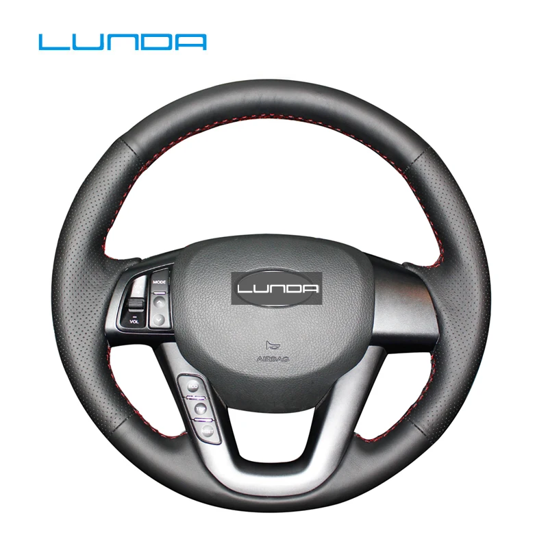 DIY заказной сшитый вручную искусственный кожаный чехол рулевого колеса