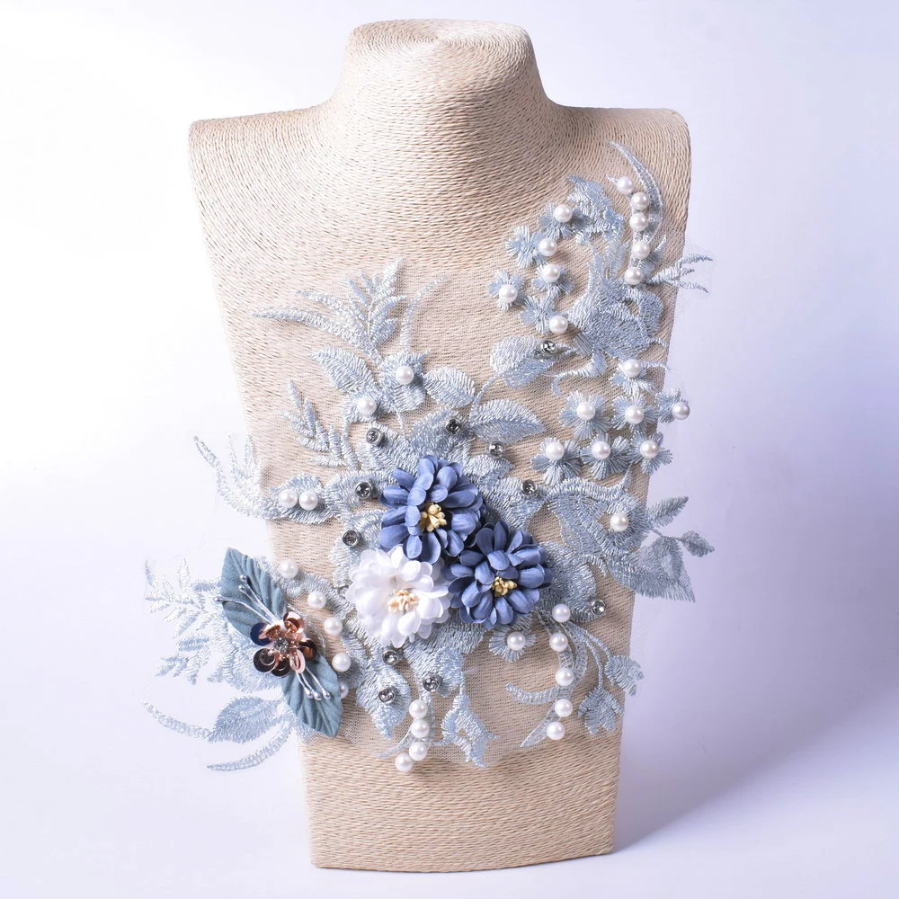 Embroidery Flower Patch Applique For Evening Dress Diy ClothingCostumes Decoration Sew On Accessories Patches Scrapbooking