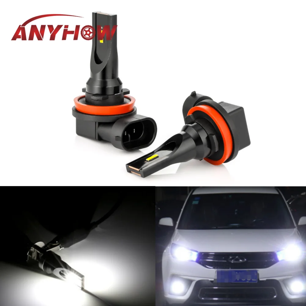 2 шт. H8 H11 Led H7 H4 H3 H1 HB3 9005 Противотуманные фары лампы 3030SMD 1200LM 6000K белый вождение автомобиля ходовой огонь автоматические светодиоды задние габаритные огни 12В 24В