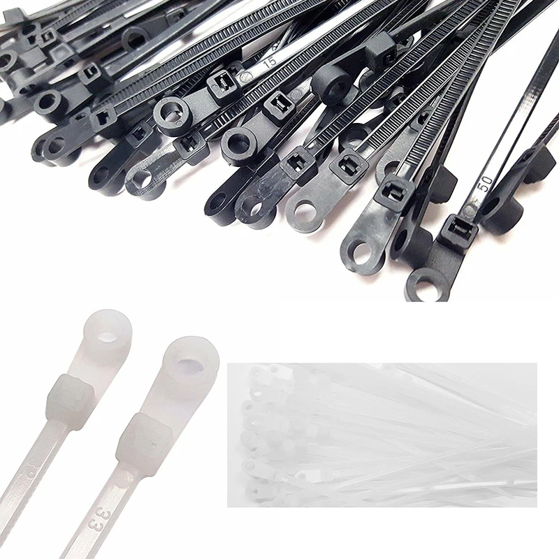 

100pcs 8 Inch Mount Cable Ties 50 lbs Heavy Duty Nylon Wrap Zip Ties