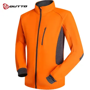 

Outto Winter Windproof Thermal Fleece Men's Long Sleeve Reflective Cycling Jacket Bike Windbreaker
