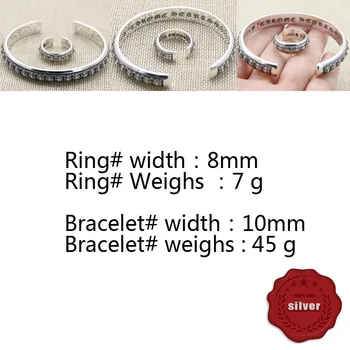 

A36 s925 sterling silver ring bracelet personality fashion retro punk hip-hop style cross around the letter shape to send friend