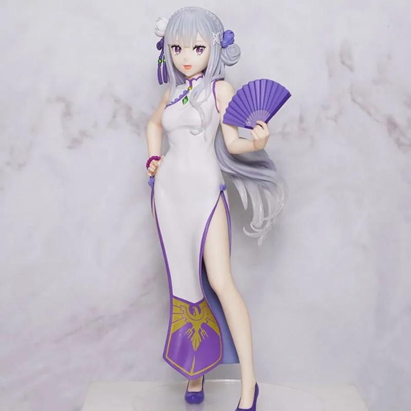 21 см аниме Re: жизнь в другом мире от Zero Emilia Cheongsam Half Elves Girl GK фигурка игрушки M3371