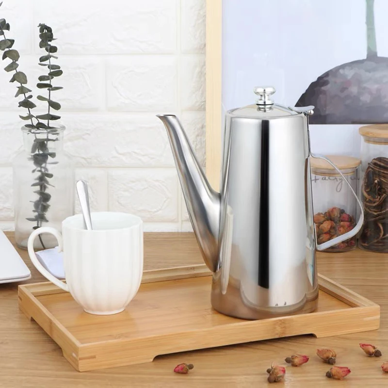 Details about   1500Ml/2000Ml Stainless Steel Coffee Tea Kettle Teapot Kitchen Household Supplie 
