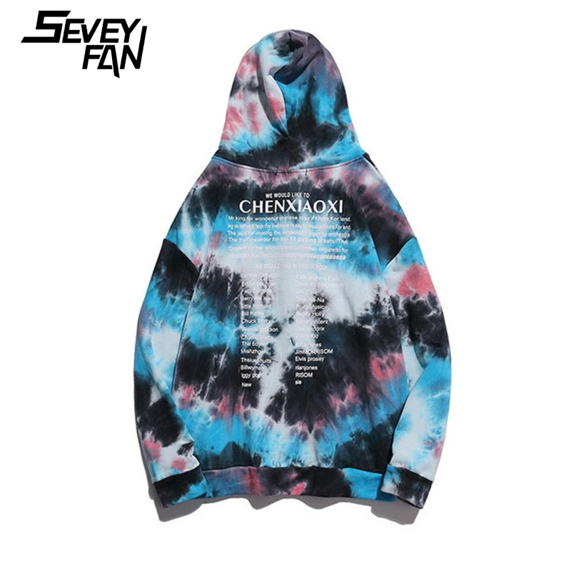 

Hip Hop Tie Dye Sweatshirts Men's Tide Brand Printed Hoodies Spring Autumn Women/Men Casual Cotton Pullover Sportwear
