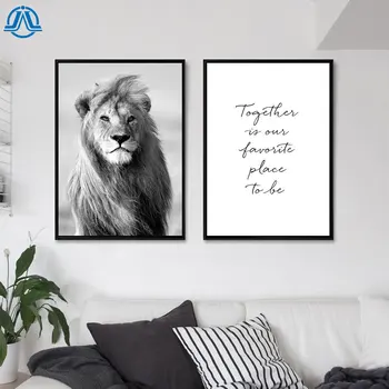 

Black and White Vintage Poster Famous Model Canvas Painting Lion Dog Wall Decor Nordic Quote Prints For Living Room Home Decor
