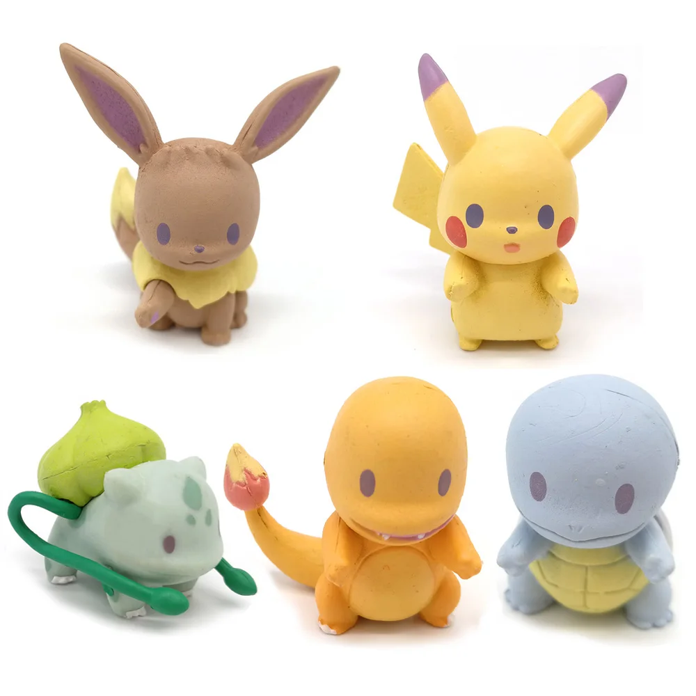 In opp bag Новинка 50 шт. Пикачу Eevee Charmander Squirtle Bulbasaur 1," 4 см ПВХ фигурка - Цвет: In opp bag
