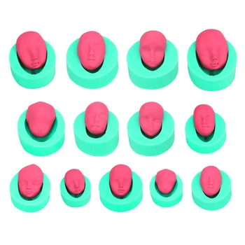 

NICEYARD 13Pcs/pack Human Face Silicone Cake Soap Fondant Cake Molds Nonstick Reusable Handmade DIY Tool