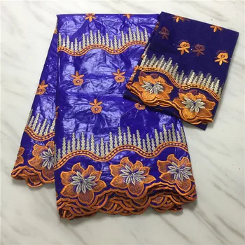 

2019 New arrival Stone african Bazin riche fabric with embroidery lace / bazin riche dress material Nigerian PL112726