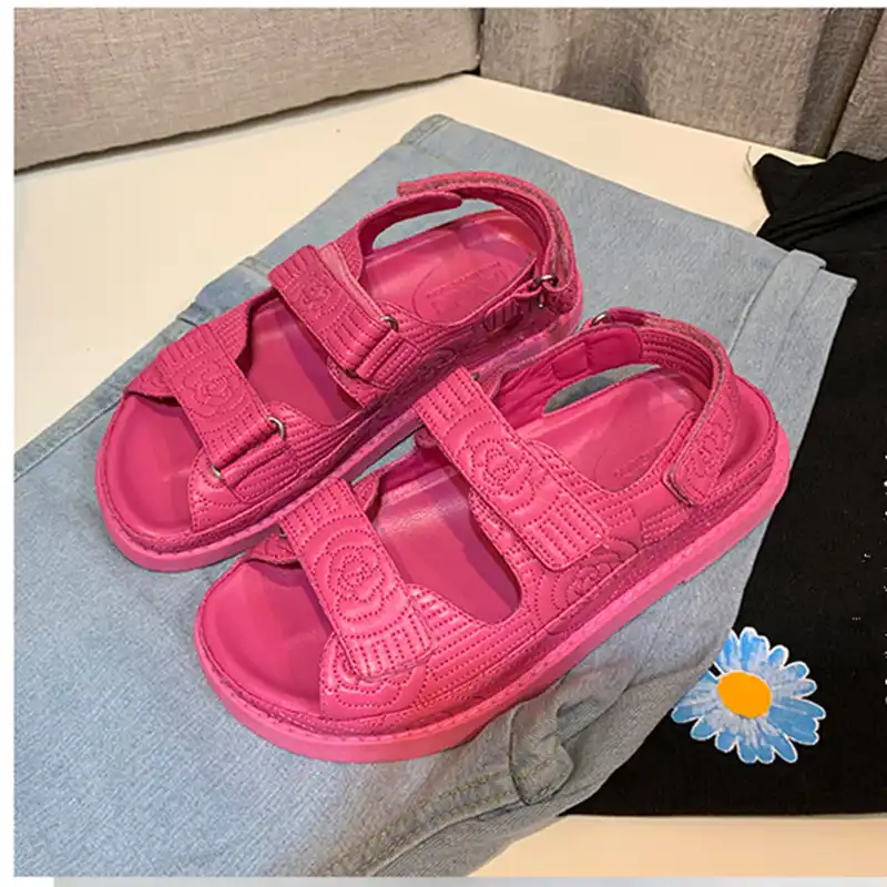 womens hot pink flat sandals