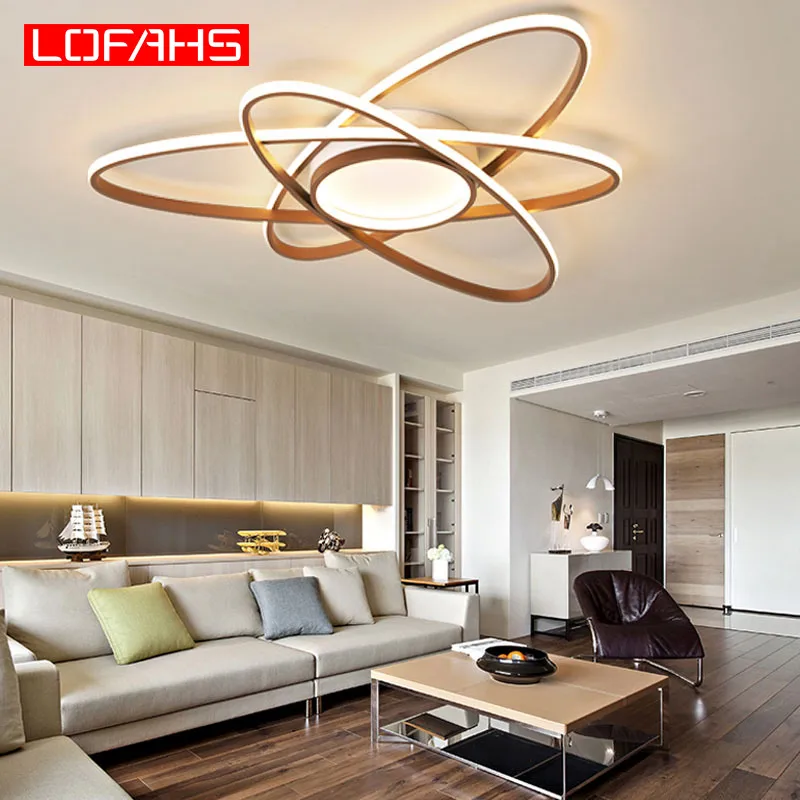 

LOFAHS modern LED ceiling lights Remote dimmable Luxury Brown large size lamp For Bedroom living Room Kitchen Indoor deco