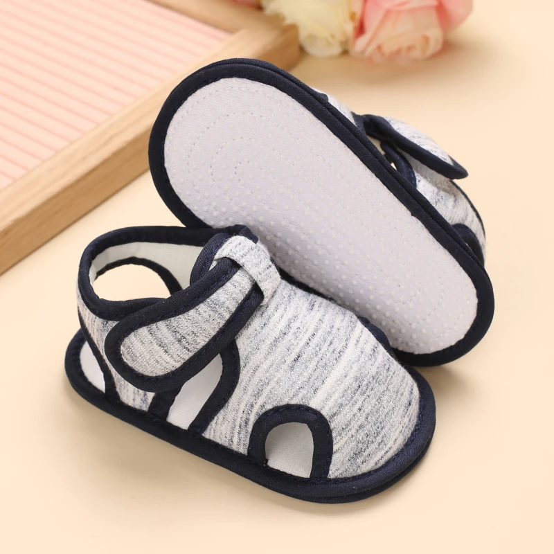 2021 NEW 0-18Months Kids Newborn Baby Boys Fashion Summer Soft Crib Shoes First Walker Anti Slip Sandals Shoes Soft Sole