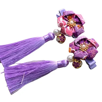 

Headdress Kids Hair Ball Fringed Hair Ornaments Chinese Style Girls Baby Clips Hair Barrette Card Hairpins Accessories 1pair