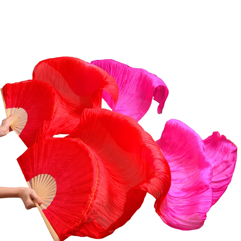 

Belly Dance Fan Belly Dance Accessory 100% Real Silk/Imitation Silk Handmade Dyed Silk Dance Veils 1 Pair High Quality Silk Fans