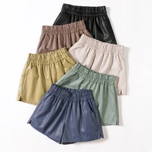 *#Best Price shintimes Elastic High Waist Wide Leg Biker Shorts Autumn PU Leather Shorts Women Plus Size Femme Casual Ladies Shorts Black *#Best Price shintimes Elastic High Waist Wide Leg Biker Shorts Autumn PU Leather Shorts Women Plus Size Femme Casual Ladies Shorts Black