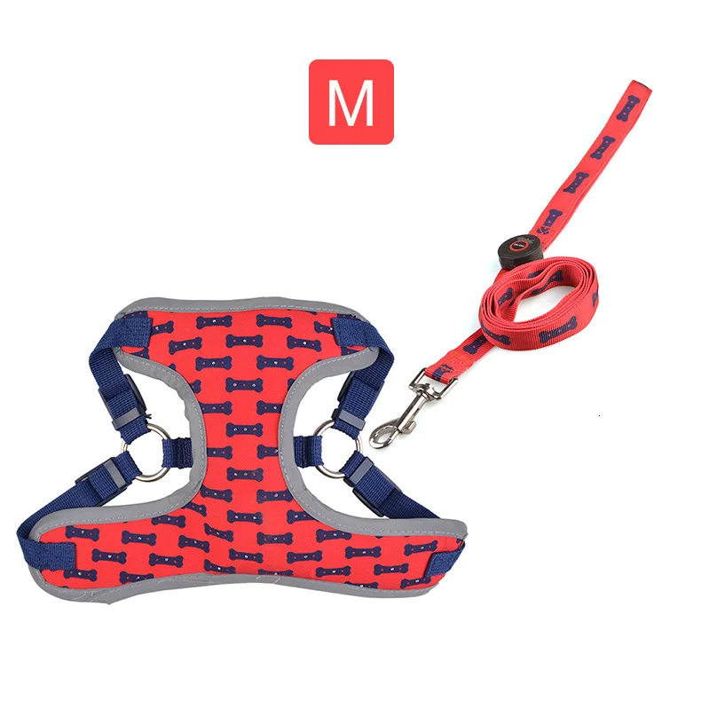 Msuitred Товары для домашних животных Светодиодная лампа фосфоресцирующий буксировочный трос Gogo средний и маленький размер светящийся нагрудный ремень буксировочный костюм - Цвет: Msuitred