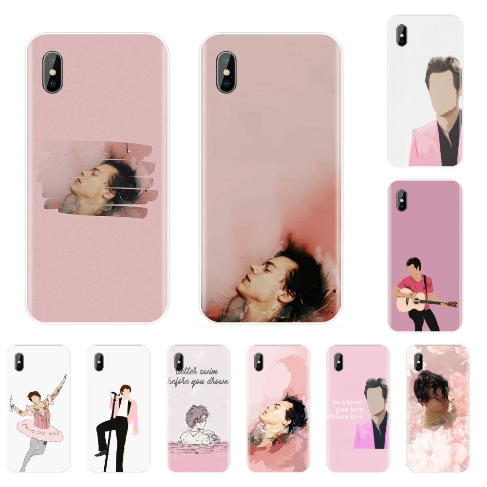 Harry styles TPU черный чехол для телефона Корпус iphone 4 4S 5 5S SE 5C 6 6S 7 8 plus X XS XR 11 PRO