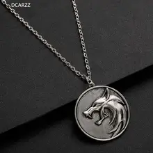 Игра волшебника 3 ожерелье Дикая Охота волк медальон круглое ожерелье Мужская подвеска металлический Чан ожерелье гералт Косплей классические ювелирные изделия