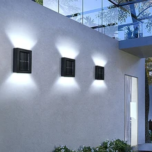 

2pcs LED Balcony Courtyard Solar Lamp Waterproof Smart Emergency Light Creative Landscape Street Wall Light Outdoor Garden Decor