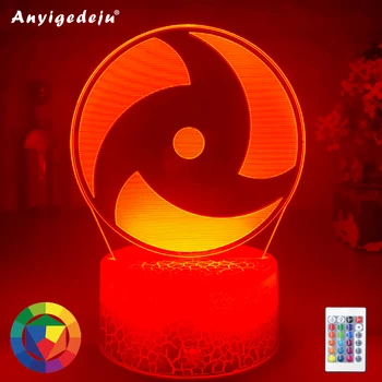 

Japanese Anime Naruto Mangekyo Sharingan Naka Led Night Light Study Room Decoration Kids Child Birthday Gifts 3d Illusion Lamps