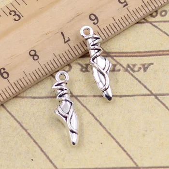 

10pcs/lot Charms Ballet Shoes 23x6x4mm Antique Silver Color Pendants Making DIY Handmade Tibetan Finding Jewelry For Bracelet