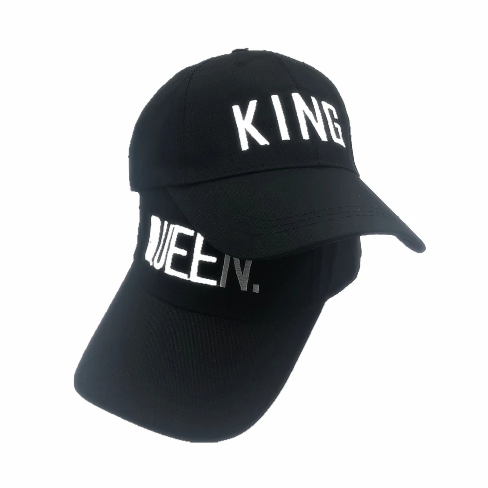 

KING QUEEN Embroidered Snapback Caps Lover Men's and Women's Baseball Cap Black Hip Hop Cap Snapback Hat, Couples Hip Hop Sports