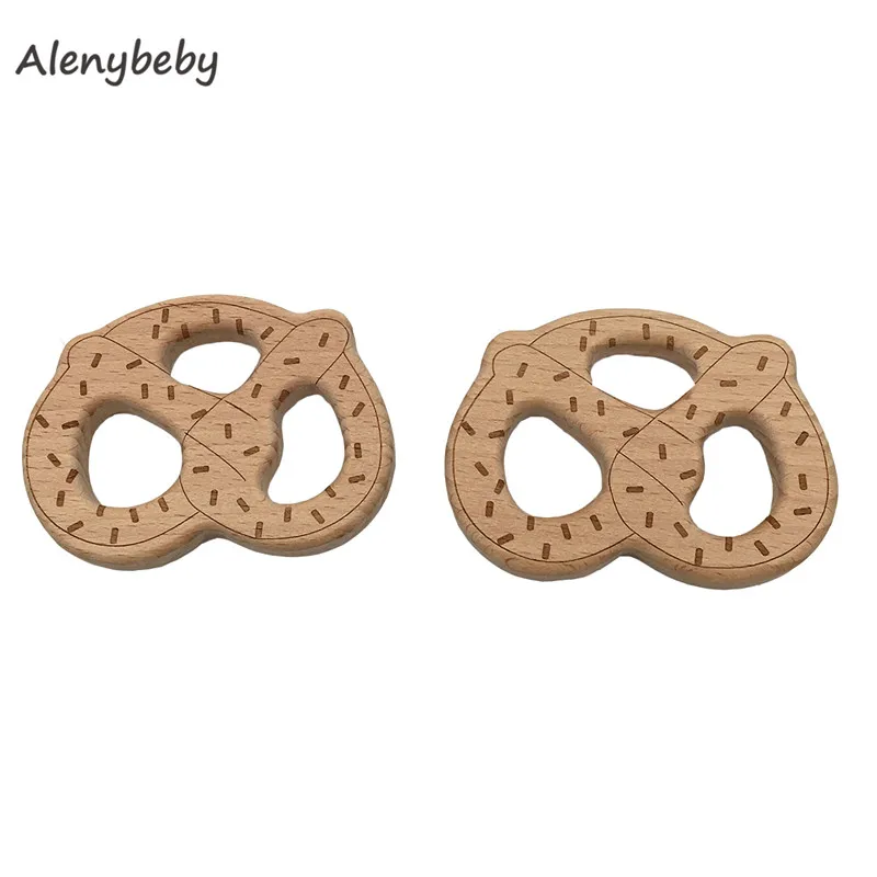 50pcs DIY Baby Teether Toys Organic Natural Beech Wooden Hand Cut Toy Baby Wooden Teether Gift Wooden Personalized Pendent