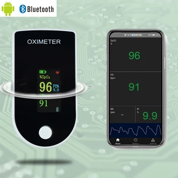 

Finger Pulse Oximeter Bluetooth For Android APP Blood Oxygen Saturation Meter SpO2 PR PI Monitor Pulse Oximeter OLED Display