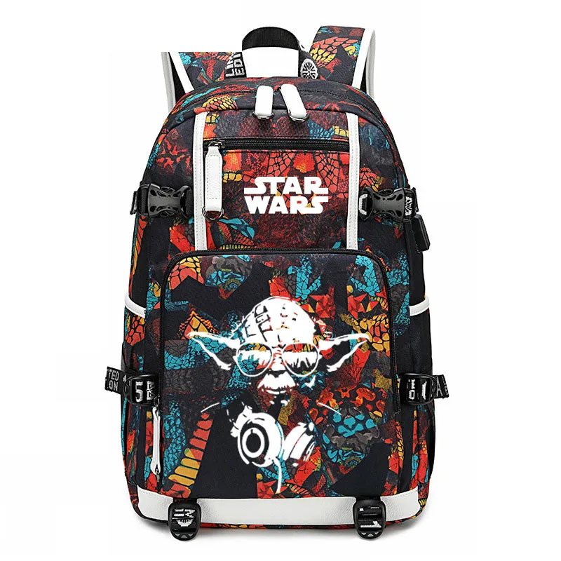 Звездный рюкзак войны USB порт рюкзак сумка Змеиный узор школьные сумки для девочек-подростков дорожная сумка для ноутбука