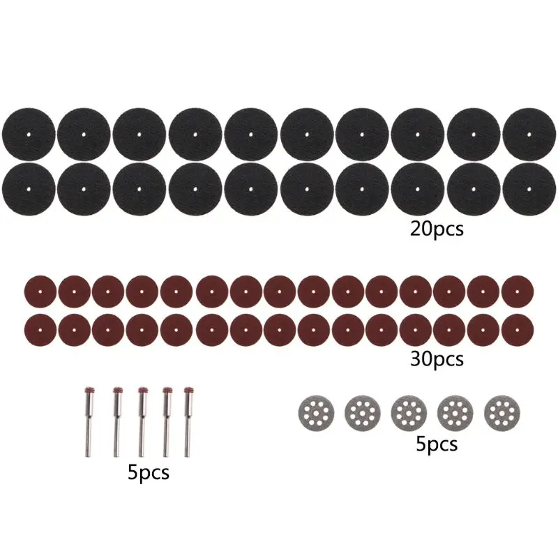 

60pcs Diamond Cutting Discs Sanding Grinding Wheel Kit Mini Drill Rotary Tool