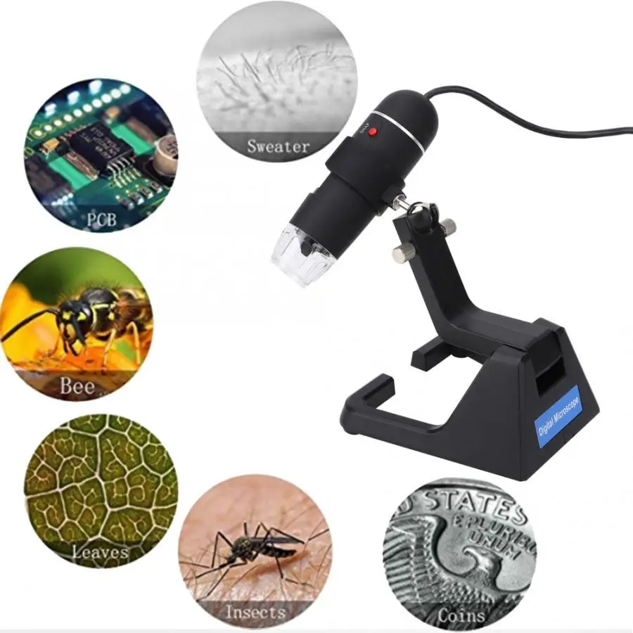 25-600X микроскоп камера мини USB цифровой микроскоп камера увеличение эндоскоп с универсальной металлической поддержкой микроскоп