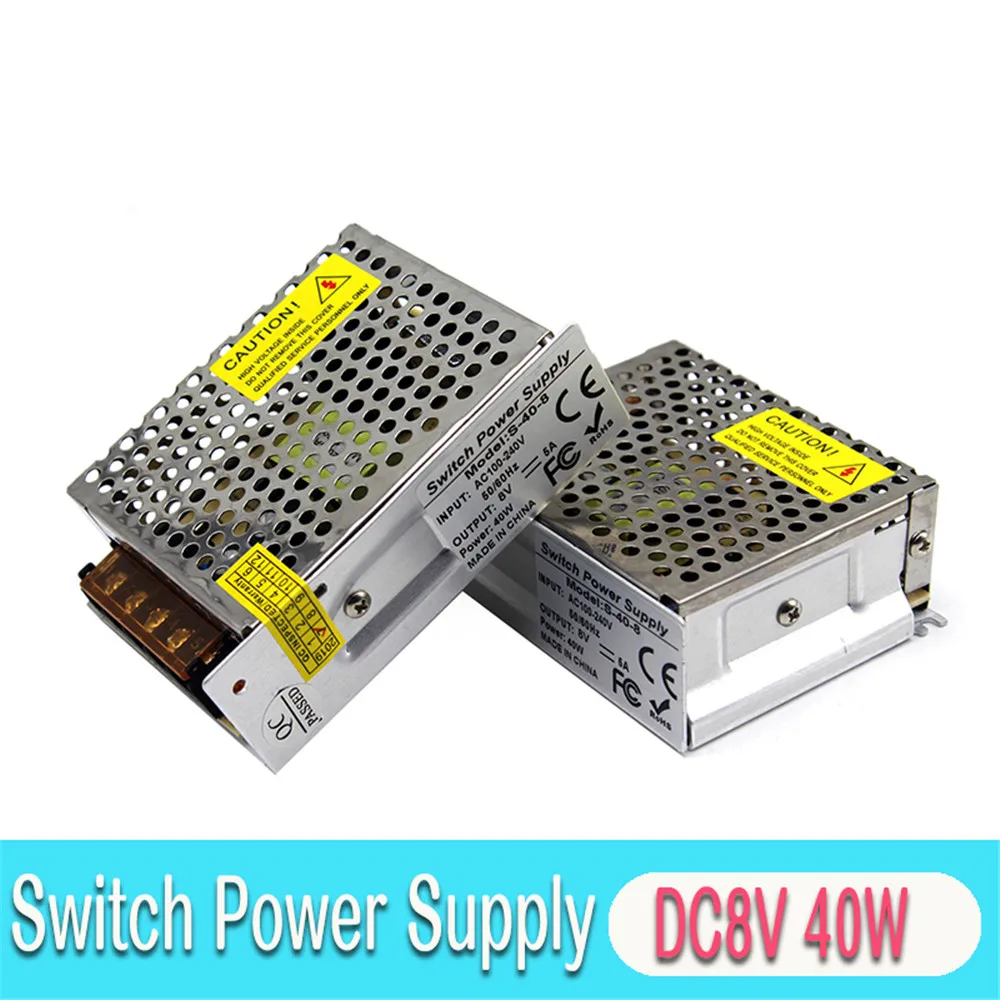 Переменный DC8V 5A 40W переключатель питания Трансформатор 110v 220v AC DC 8V источник для USB