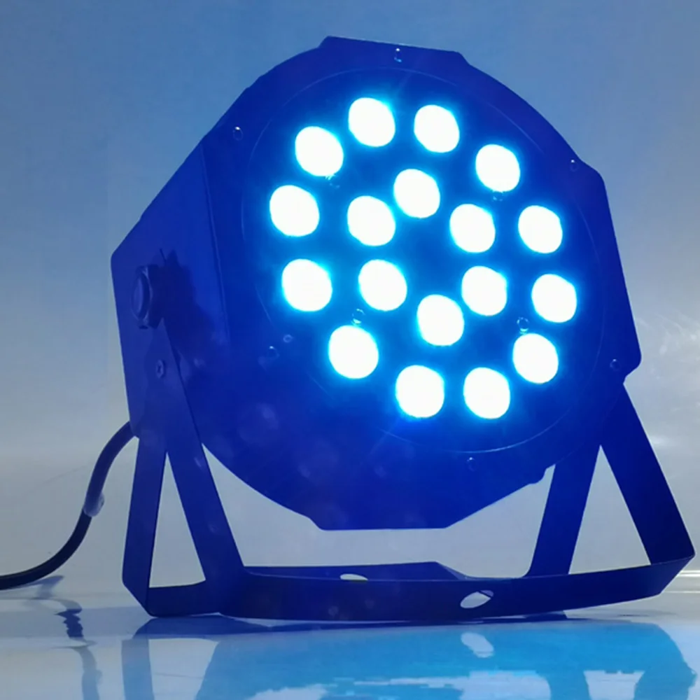 8 шт./лот 18x3 Вт led par огни rgb 3in1 dmx512 плоский профессиональное сценическое dj