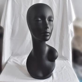 

Black Head Mannequin Female Mannequin Head For Wigs /Hat Displaying Cosmetology Manikin Head Model For Wig