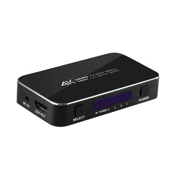 

HDMI Switch 4K60Hz 4 in 1 Out with Remote Control Support HDCP 2.2 4Kx2K 3D 1080P HDMI Splitter for PS4 Pro DVD Laptop PC