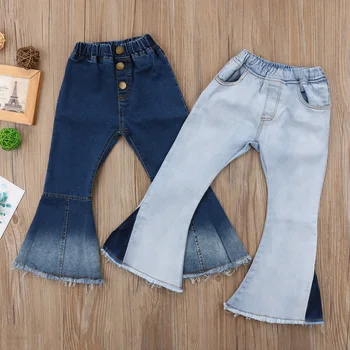 

Kids Baby Girls Denim Bell-Bottom Long Pants Hit Color Wide Leg Jeans TrousersDenim Wide Leg Jeans Hit Color Trousers