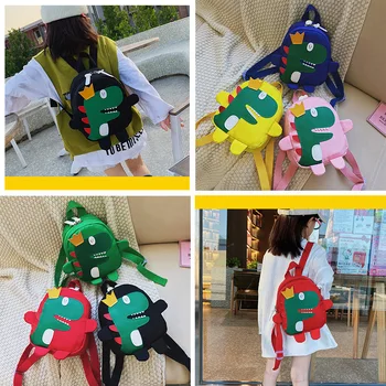 

New Adjustable Cartoon Korean-Style Baby Anti-Lost Dinosaur Bag Kids Backpack Child Oxford Cloth School Bags Infant Girls Boys