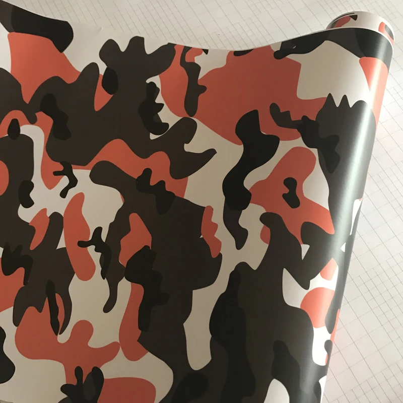 10/20/30/40/50X152CM Orange Black Camouflage Vinyl Wrap Adhesive Car Motorcycle Wrapping Sticker Decal Film with Air Release | Автомобили