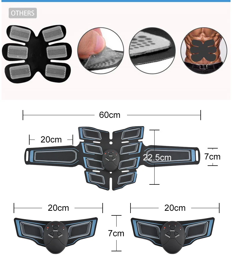 Battery Abdominal Muscle Stimulator Hip Trainer Toner Abs EMS Fitness Training Gear Machine Weight Loss Body Slimming Machine