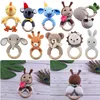 DIY Crochet Cartoon Lion Bunny Rattle Baby Wooden Ring Teether With Bell Newborn Teething Nursing Toy Montessori Children Toys 1