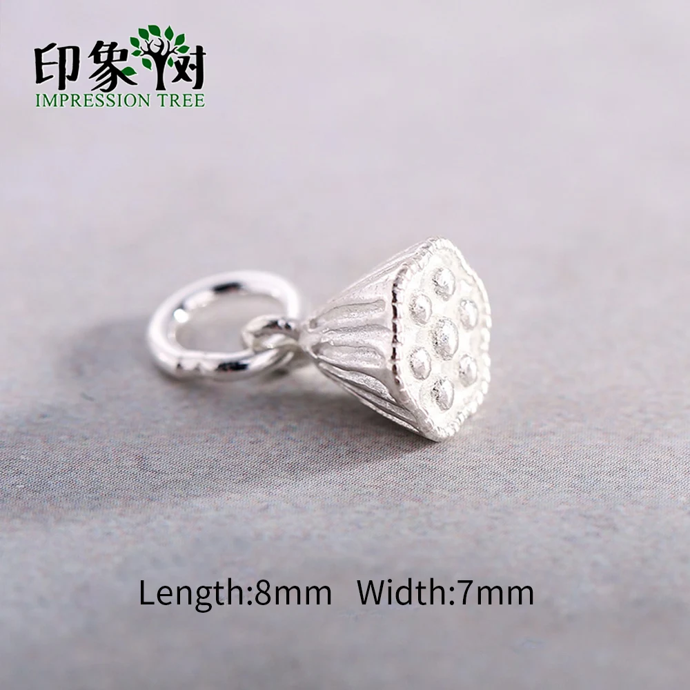 

1Pc 8x7mm 925 Sterling Silver Charms Lotus Seedpod Pendants With Ring For Necklace Bracelet DIY Jewelry Makings 92527