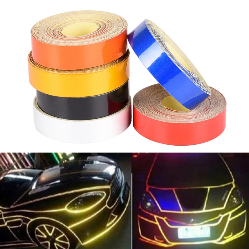 

1Pc Waterproof Multi Color Reflective Safety Warning Conspicuity Tape Roll Film Sticker Good Viscous