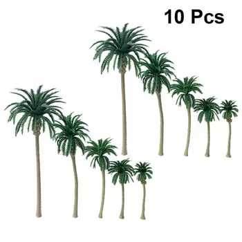

10PCS Simulation Coconut Tree Model Palm Tree Scenery DIY Layout Props Microlandscape Decor Ecological Sand Table Model Figurine