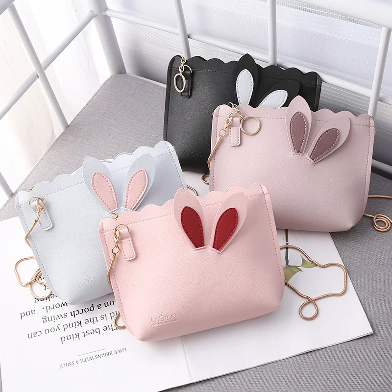 

NI WEI ER 2019 New Cute Sweet Rabbit Ears Women Travel Cell Phone Messenger Bag Pocket Waterproof Money Crossbody Shoulder Bags