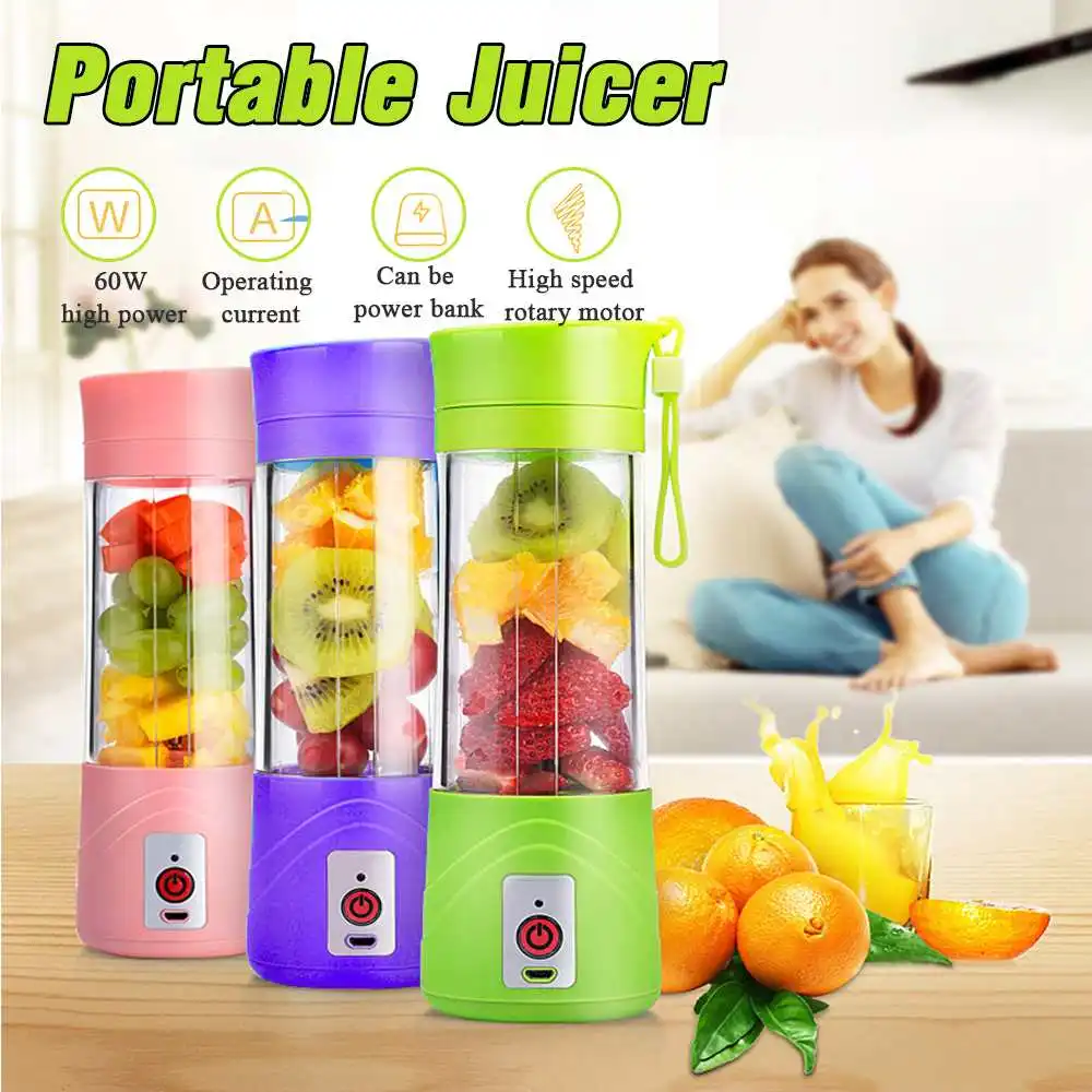 

380ml Portable Juicer Electric USB Charging Smoothie Blenders Machine Mixer Mini Juices Cup Maker Fast Blenders Food Processor