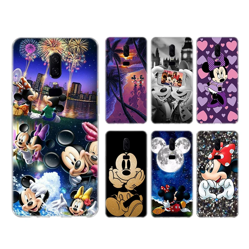 Mickey Minnie Bumper Fashion Soft Frosted Fundas Comic Phone case Silicon Case For OnePlus 7 Pro 6T 6 5T 5 Cover |