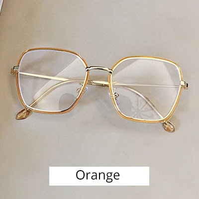 Orange Ralferty Новые квадратные очки прозрачные линзы ретро очки оправа для мужчин и женщин прозрачные без диоптрий очки M921 - Цвет оправы: Orange
