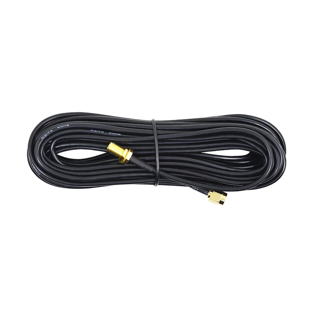 CHIPAL 10M 15M 20M RG174 Feeder Wire SMA Male to Female Antenna Extension Cable for Coax Coaxial WiFi Network Card Router Bridge