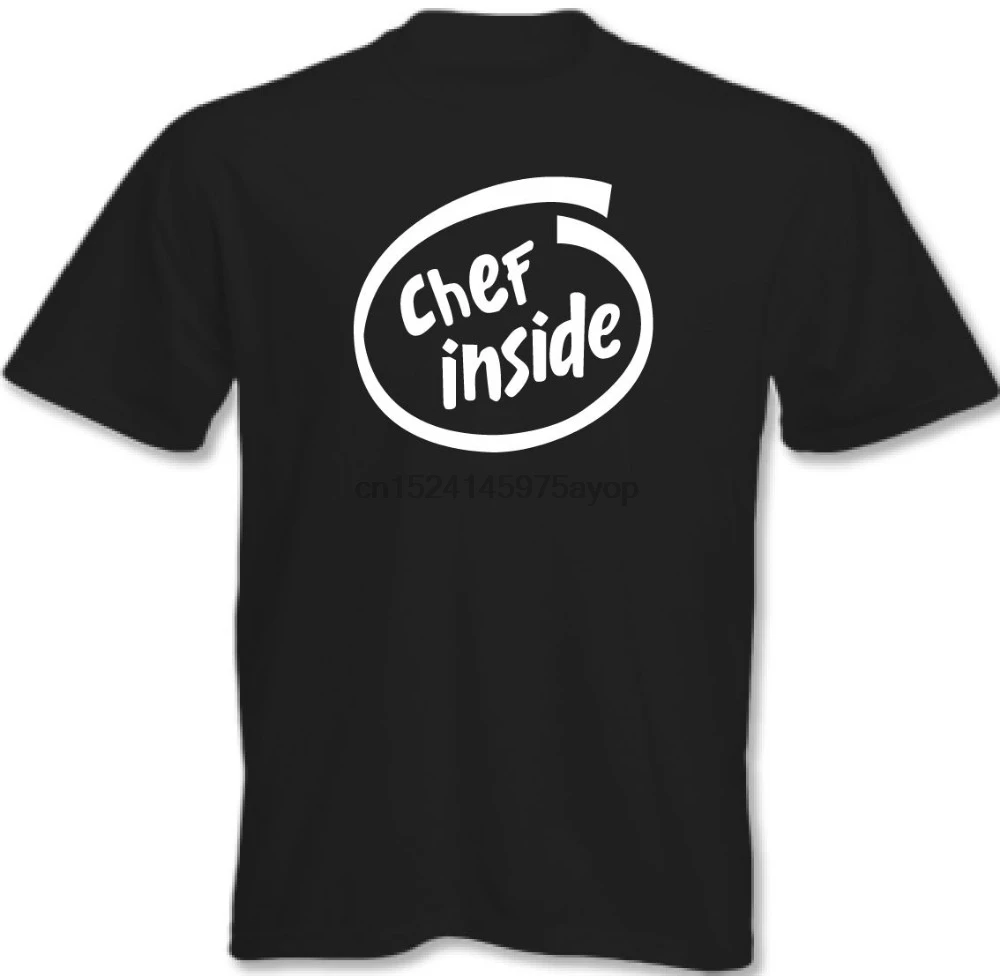 CHEF Inside-Hommes футболка Cuisine Cadeau Cuisinier Новая модная мужская с коротким рукавом